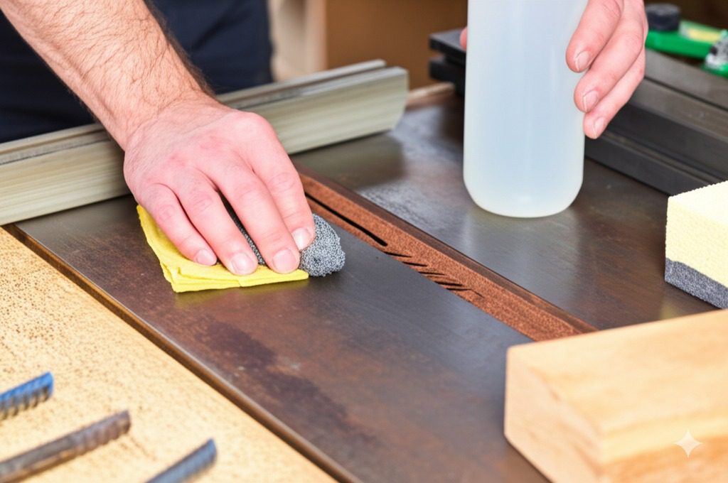 How to Clean a Table Saw Metal Surface
