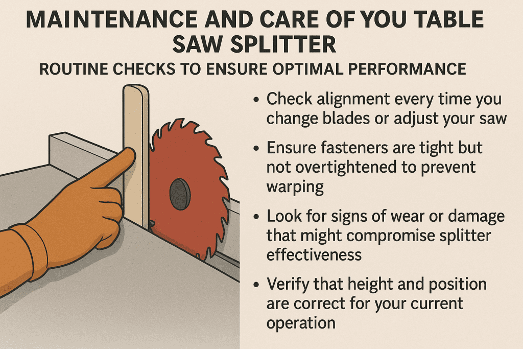 Maintenance and Care of Your Table Saw Splitter