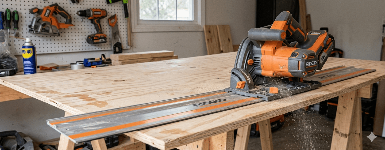 Ridgid 18V brushless track saw budget review 2026