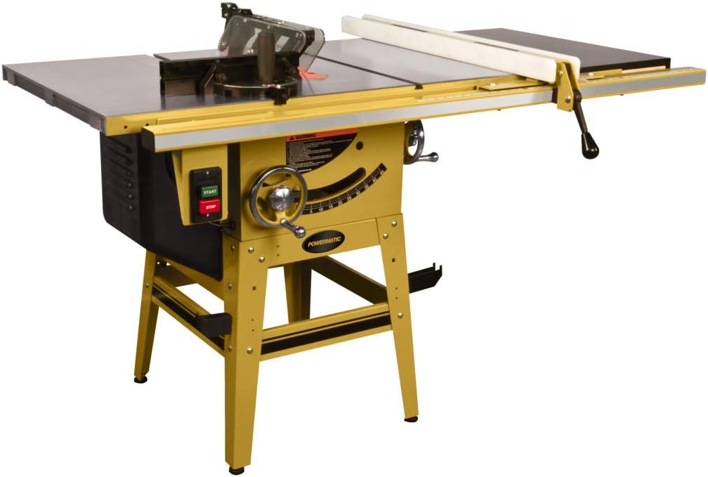 Powermatic PM1000 10 inch cabinet table saw yellow