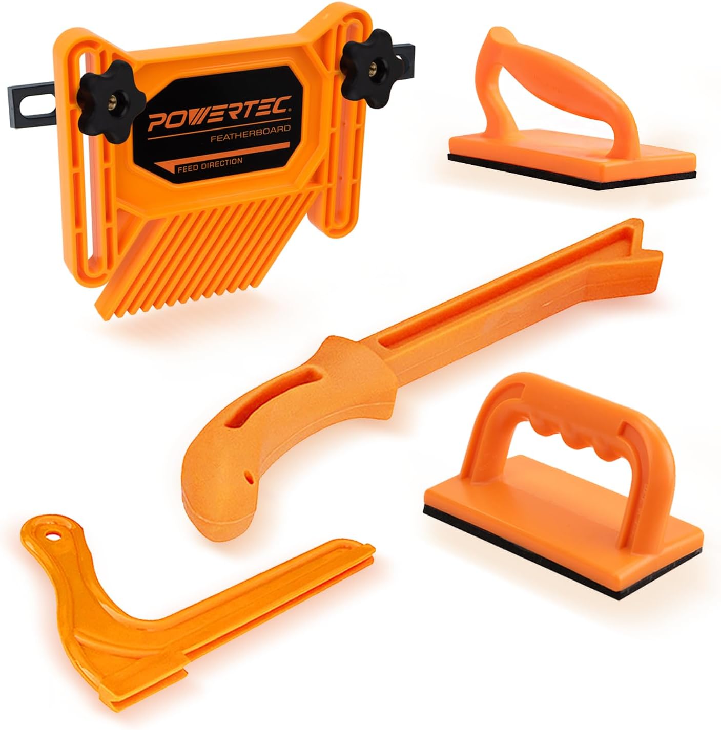 POWERTEC tandem featherboard and push block safety kit for table saw