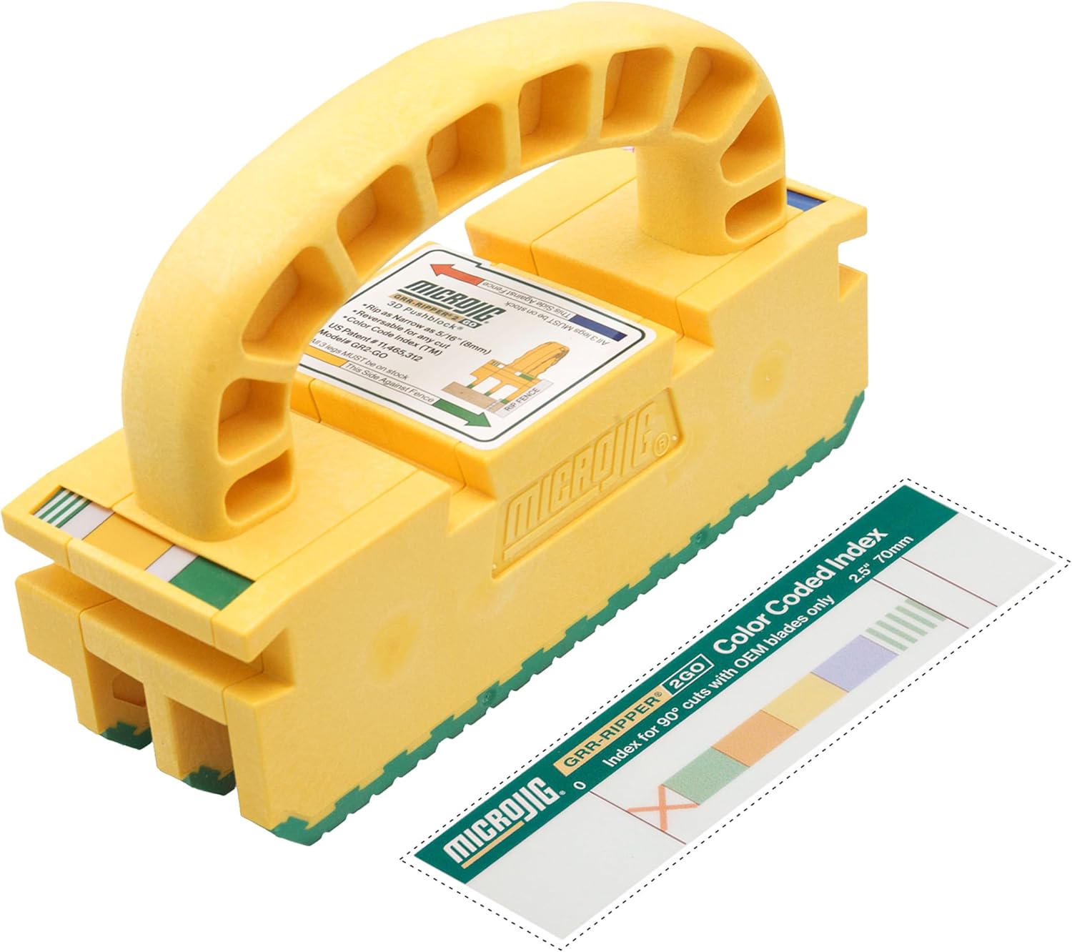 MicroJig GRR-RIPPER 2GO compact push block for table saw beginners
