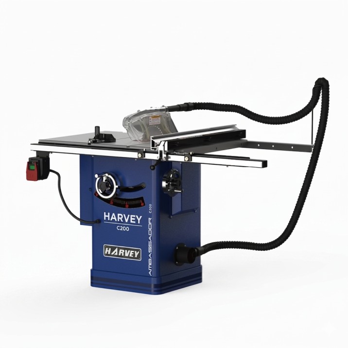 Harvey C200 hybrid cabinet table saw with 52 inch fence