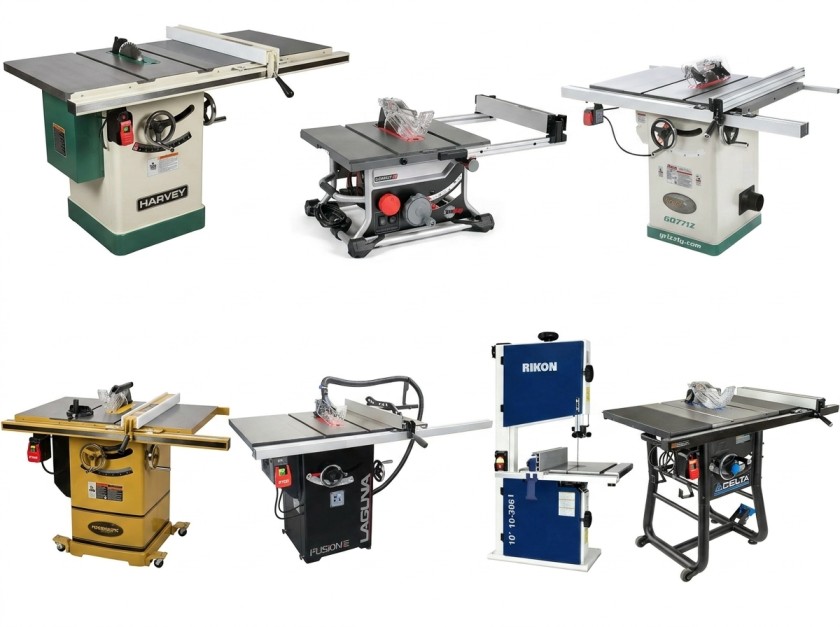 All 7 recommended table saws side by side comparison