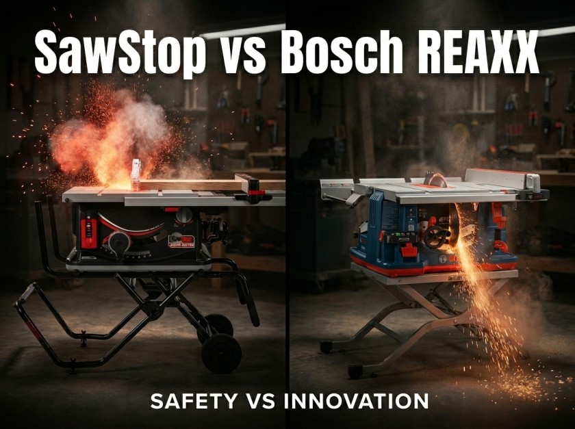 SawStop vs Bosch REAXX table saw comparison