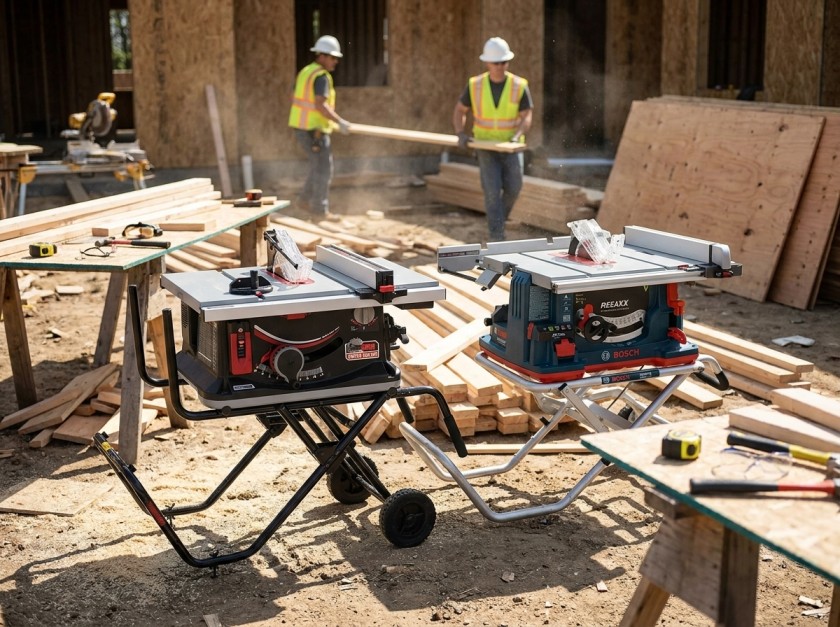 Two table saws side by side comparison