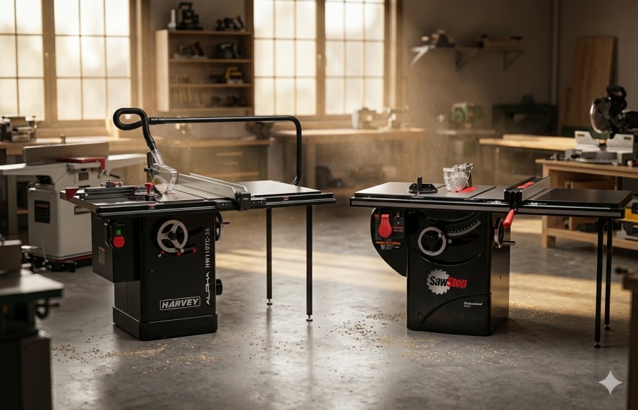 Harvey Table Saw vs SawStop