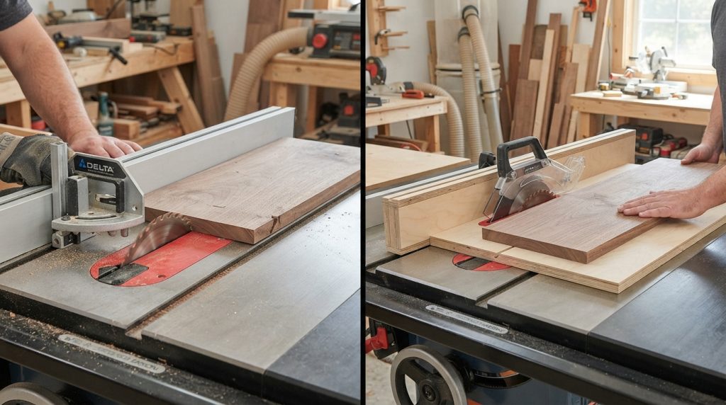 Table saw miter gauge vs 202607140114