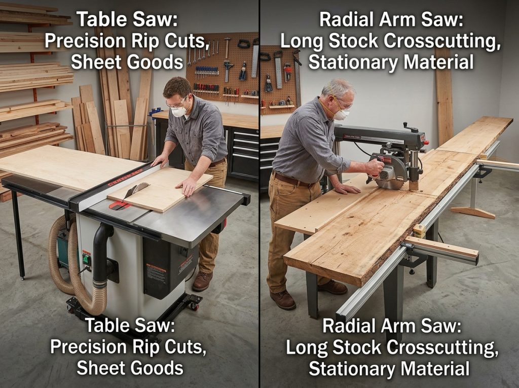 Radial Arm Saw vs Table Saw