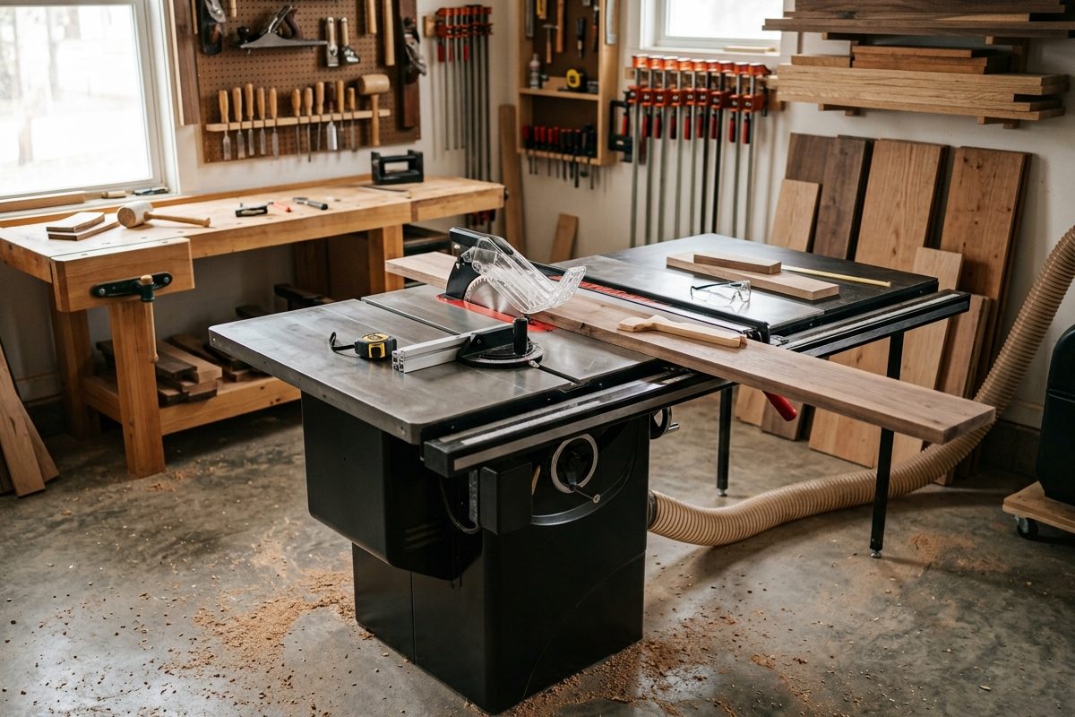 Table saw in woodworking workshop 202608070016