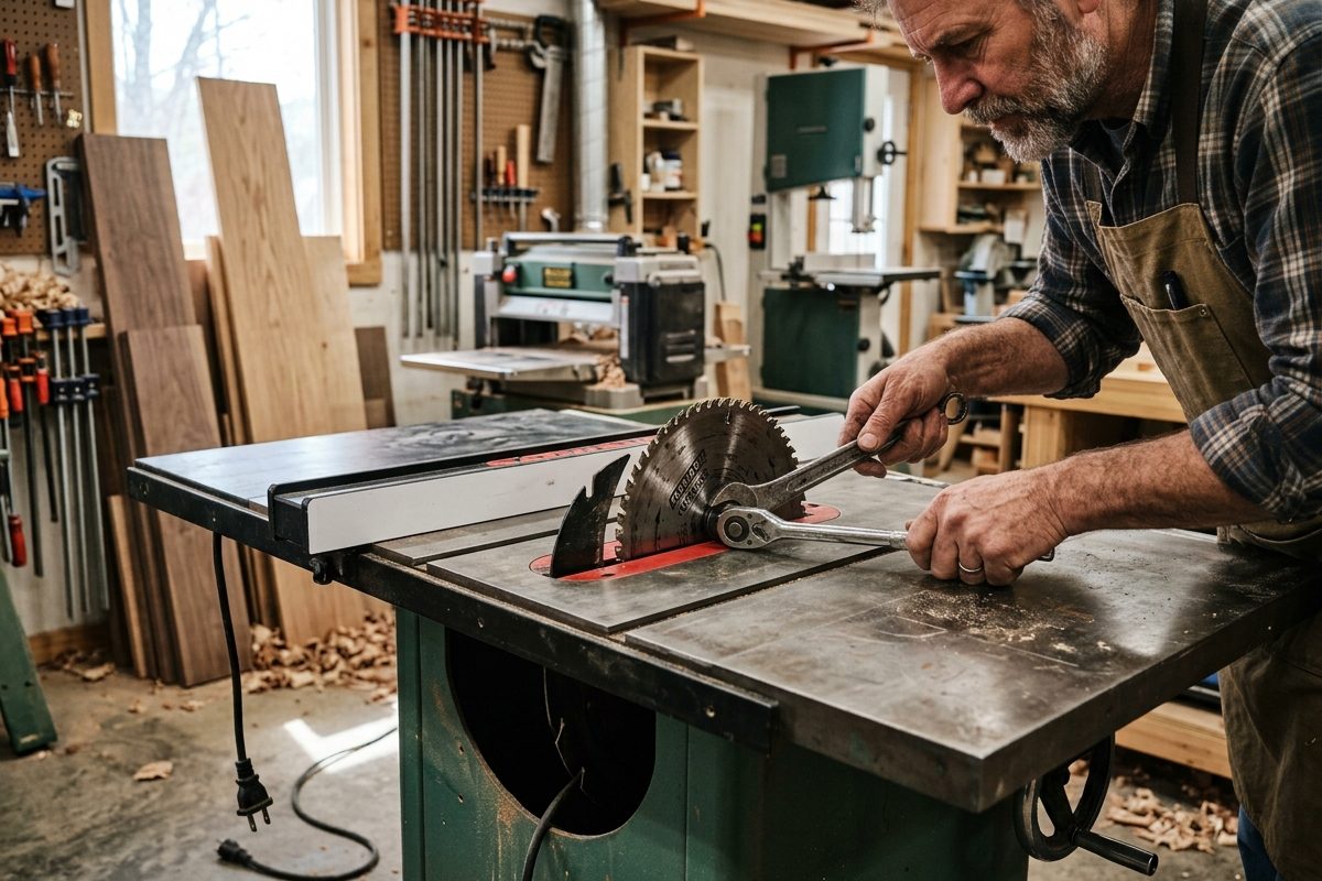 How to Remove a Stuck Table Saw Blade